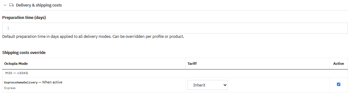 Delivery and shipping costs